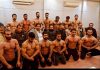 Body builders posing for photograph with former Minister Raman Bhalla and officials of BBAJK.