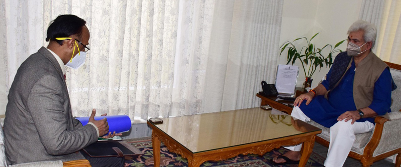 CGM NABARD during meeting with Lieutenant Governor Manoj Sinha at Raj Bhavan on Wednesday. CGM NABARD during meeting with Lieutenant Governor Manoj Sinha at Raj Bhavan on Wednesday.