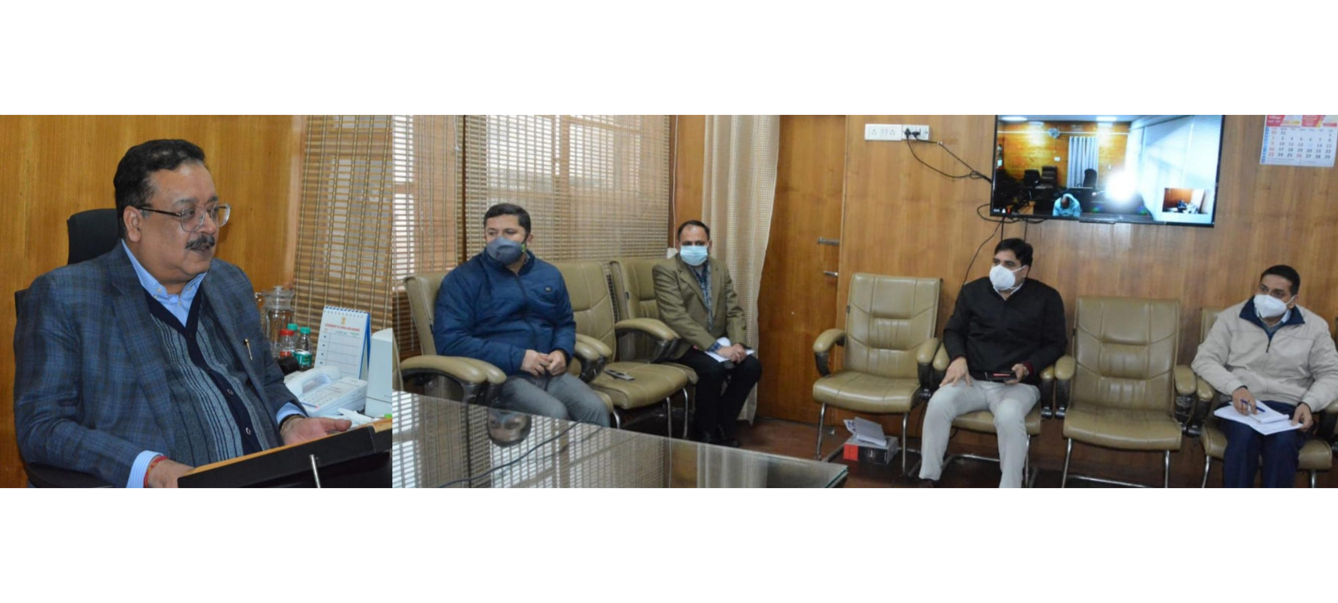 Principal Secretary APD, Navin K Choudhary chairing a meeting on Monday. Principal Secretary APD, Navin K Choudhary chairing a meeting on Monday.