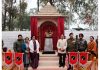 Northern Command Army Commander Lt Gen Y K Joshi and parents of Capt Vikram Batra unveiling his bust at Palampur Military Station on Wednesday.(UNI)