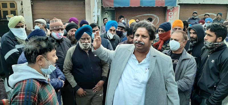 PCC working president Raman Bhalla interacting with party activists in Jammu on Friday.
