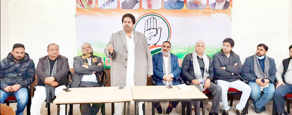 JKPCC working president, Raman Bhalla addressing public meeting in Jammu on Wednesday. JKPCC working president, Raman Bhalla addressing public meeting in Jammu on Wednesday.
