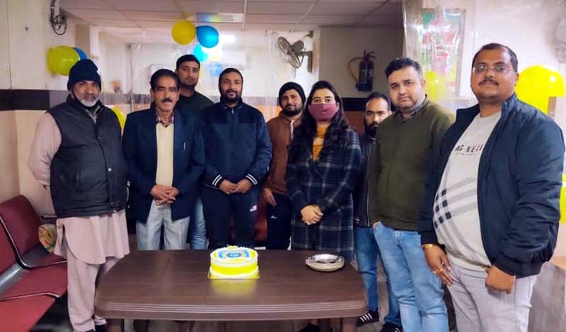 Officers and staff members of Akhnoor branch of UCO Bank celebrating 79th foundation day of the bank. Officers and staff members of Akhnoor branch of UCO Bank celebrating 79th foundation day of the bank.