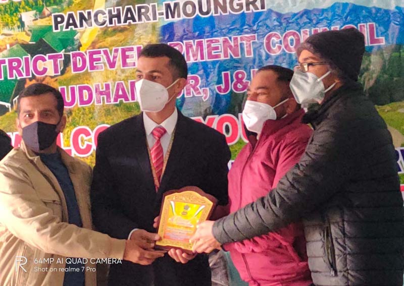 Sarpanches being given documents at Panchari in Udhampur on Monday. Sarpanches being given documents at Panchari in Udhampur on Monday.