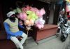 A man waits for customers as he sells cotton candies at Old City in Jammu. — Excelsior/Rakesh