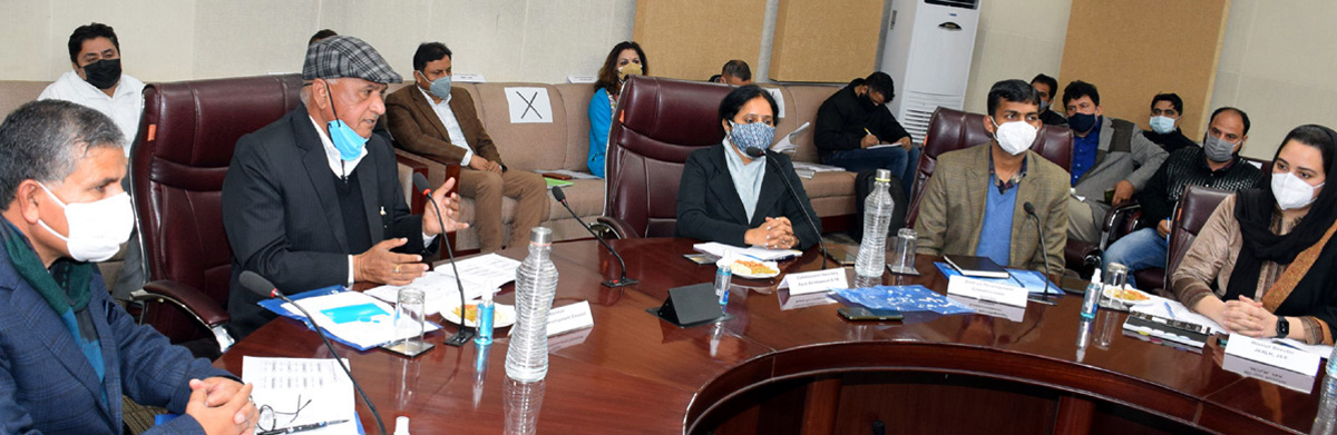 DDC Jammu Chairman Bharat Bhushan chairing a meeting. DDC Jammu Chairman Bharat Bhushan chairing a meeting.