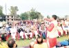 MP Jugal Kishore Sharma addressing a public gathering at Akhnoor on Thursday.