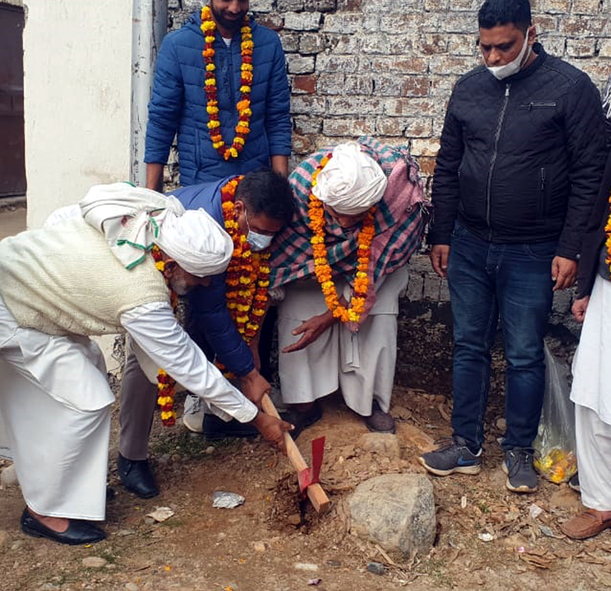 MC Councillor, Sobat Ali starts construction work of lane and drain in Jallallabad. MC Councillor, Sobat Ali starts construction work of lane and drain in Jallallabad.