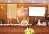 Union Home Minister Amit Shah reviewing security situation in J&K in a meeting at New Delhi on Friday.