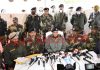 IG BSF Jammu D K Boora addressing a press conference in Samba on Sunday. —Excelsior/Nischant