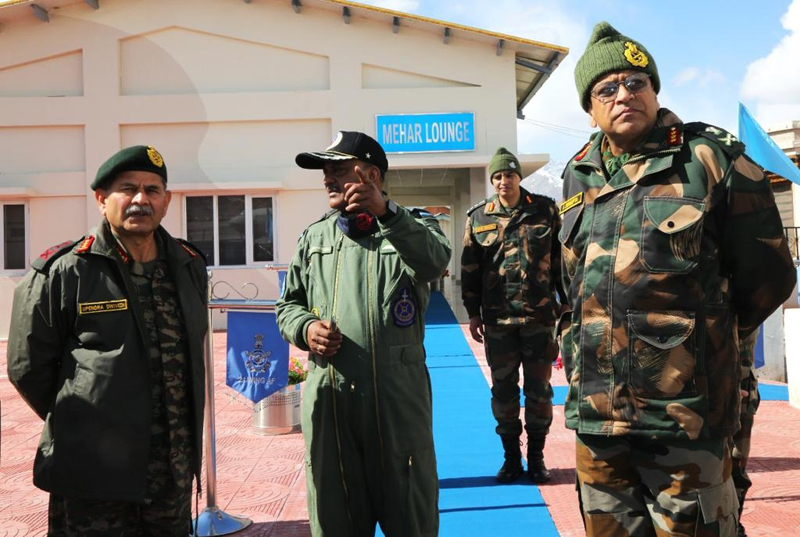 GOC-in-C Northern Command Lt Gen Upendra Dwivedi being briefed by the Commanders in Leh on Saturday. GOC-in-C Northern Command Lt Gen Upendra Dwivedi being briefed by the Commanders in Leh on Saturday.