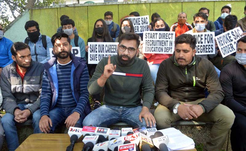 Scholars and students talking to media person at Jammu University on Tuesday. Scholars and students talking to media person at Jammu University on Tuesday.