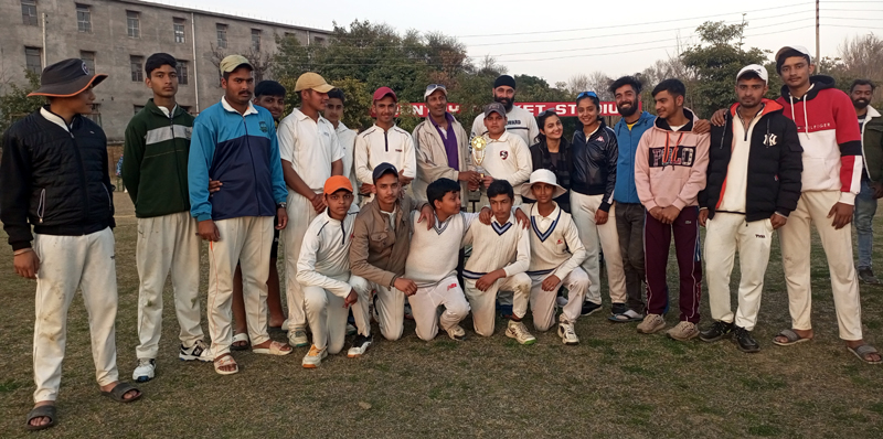 Winners posing for a group photograph at Country Cricket Stadium Gharota on Monday. Winners posing for a group photograph at Country Cricket Stadium Gharota on Monday.