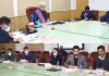 LG Manoj Sinha chairing a meeting at Jammu on Friday.
