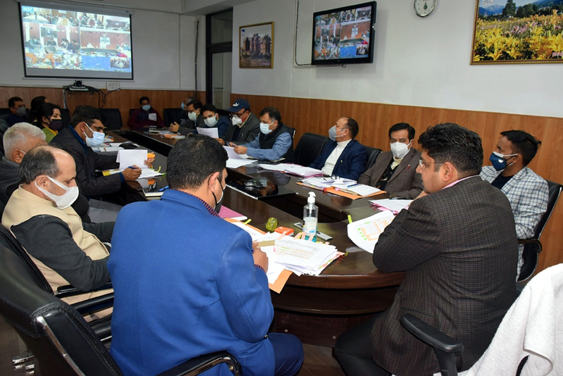 Div Com Jammu Dr Raghav Langar chairing a meeting on Sunday. Div Com Jammu Dr Raghav Langar chairing a meeting on Sunday.