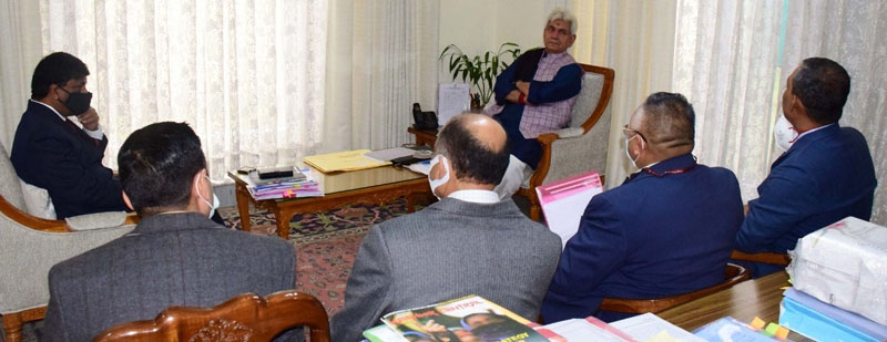NHIDCL MD interacting with LG Manoj Sinha on Wednesday. NHIDCL MD interacting with LG Manoj Sinha on Wednesday.