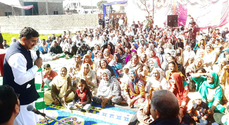 MP Jugal Kishore addressing a gathering in Bishnah on Friday. MP Jugal Kishore addressing a gathering in Bishnah on Friday.