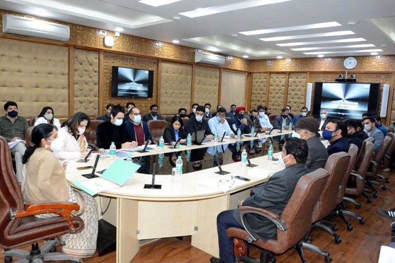Commissioner Secretary RDD, Mandeep Kaur chairing a meeting in Jammu on Monday. Commissioner Secretary RDD, Mandeep Kaur chairing a meeting in Jammu on Monday.