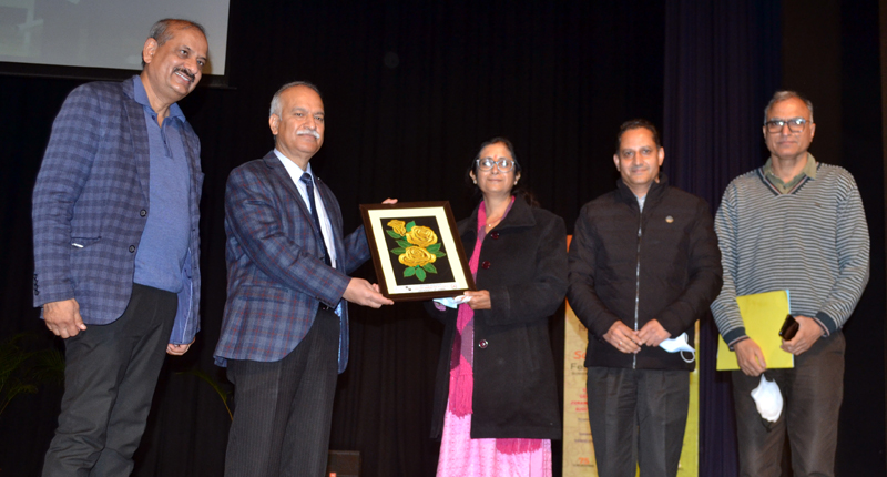 JU VC being presented a memento on 4th day of National Science Week celebration.