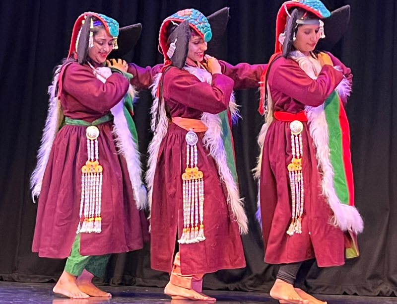Artists performing Shondol dance of Ladakh at a programme in London.