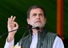 Congress leader Rahul Gandhi addressing an election rally ahead of Manipur assempbly election, in Imphal on Monday. (UNI)