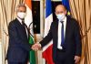 EAM Jaishankar with his French counterpart Jean-Yves Le Drian.