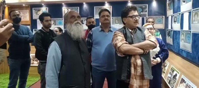 Film maker Ashok Pandit along with representatives of Sewa Bharti and VKS president Kiran Wattal at a Museum in Jagti Township on Friday. -Excelsior/Rakesh Film maker Ashok Pandit along with representatives of Sewa Bharti and VKS president Kiran Wattal at a Museum in Jagti Township on Friday. -Excelsior/Rakesh