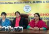 BJP leaders at a press conference at Jammu on Thursday.