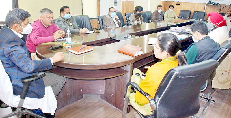 Divisional Commissioner Jammu Dr Raghav Langer chairing a meeting in Jammu on Friday. Divisional Commissioner Jammu Dr Raghav Langer chairing a meeting in Jammu on Friday.