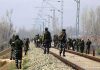 Security forces during encounter at Nowgam in Srinagar on Wednesday.