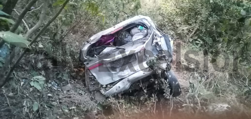 Ill-fated vehicle after accident. -Excelsior/Nischant Ill-fated vehicle after accident. -Excelsior/Nischant