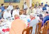 Lieutenant Governor Manoj Sinha chairing SASB meeting in Jammu on Sunday.