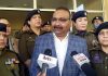 DGP Dilbag Singh talking to media in Jammu on Tuesday. (UNI)