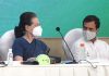 Congress president Sonia Gandhi and party leader Rahul Gandhi during CWC meeting in New Delhi on Sunday. (UNI)