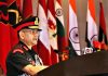 Northern Command chief Lt Gen Upendra Dwivedi addressing investiture ceremony in Udhampur on Tuesday. -Excelsior/K Kumar