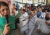 PDP chief Mehbooba Mufti addressing a party convention at Jammu on Wednesday. —Excelsior/Rakesh