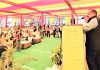 Union Minister Dr Jitendra Singh addressing a gathering of displaced KPs at Rohini, New Delhi on Sunday.