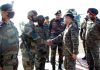 Northern Army Commander Lt Gen Upendra Dwivedi during his visit to forward areas of Rajouri and Poonch on Wednesday.