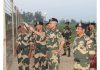BSF DG Pankaj Kumar Singh during his visit to a forward area in Jammu on Saturday.