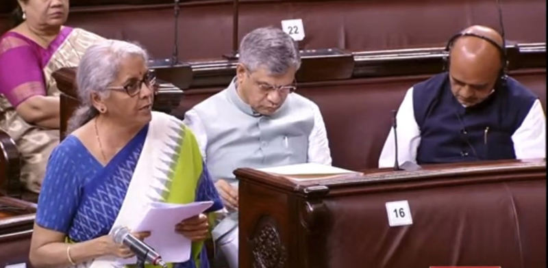 Finance Minister Nirmala Sitharaman replying to debate on J&K budget in Rajya Sabha on Wednesday. Finance Minister Nirmala Sitharaman replying to debate on J&K budget in Rajya Sabha on Wednesday.
