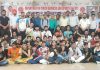 Winners posing for a group photograph alongwith dignitaries at Khel Gaon Nagrota on Monday.