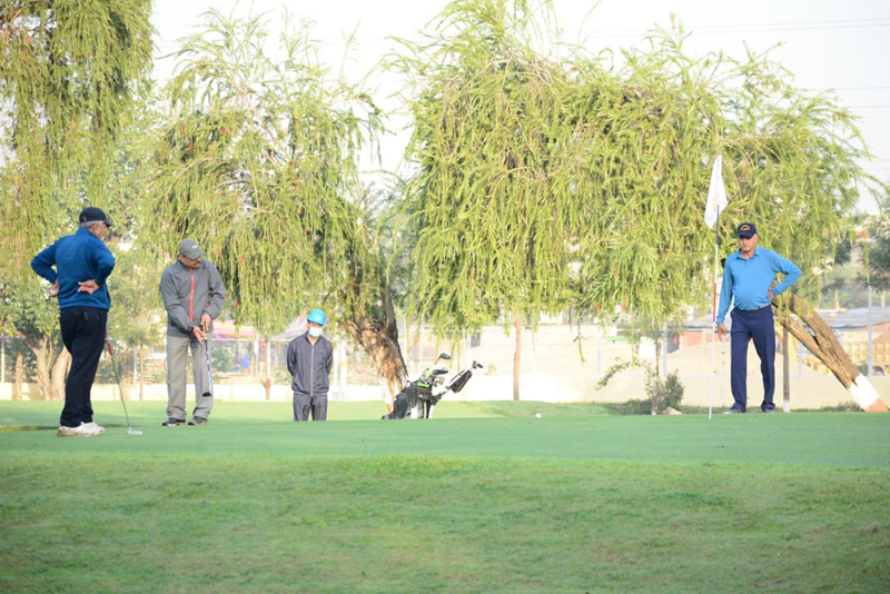 Golfer in action during the tournament at BSF Paloura Camp Golf Course on Sunday.