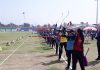 Archers in action on the opening day of the Senior National Archery Championship at Maulana Azad Stadium in Jammu on Tuesday. (UNI)