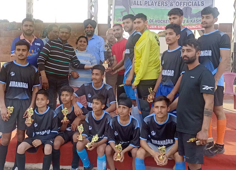 Winners posing for a group photograph with dignitaries at Kathua on Saturday. Winners posing for a group photograph with dignitaries at Kathua on Saturday.