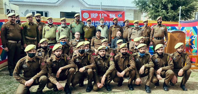 Sandeep Mehta Commandant IR 11th Battalion and participants of week long course posing for group photograph. Sandeep Mehta Commandant IR 11th Battalion and participants of week long course posing for group photograph.