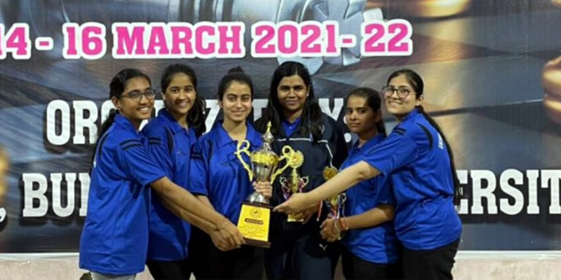 Winner celebrating victory by Rolding trophy at Jhansi on Wednesday. Winner celebrating victory by Rolding trophy at Jhansi on Wednesday.