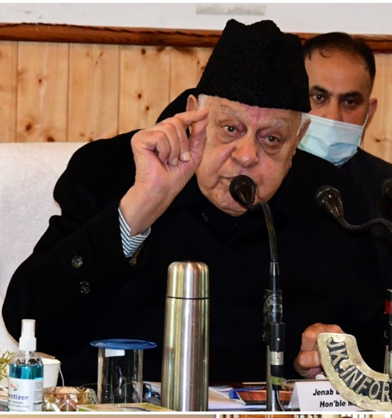 MP Srinagar Dr Farooq Abdullah chairing DISHA meeting in Ganderbal on Tuesday. MP Srinagar Dr Farooq Abdullah chairing DISHA meeting in Ganderbal on Tuesday.