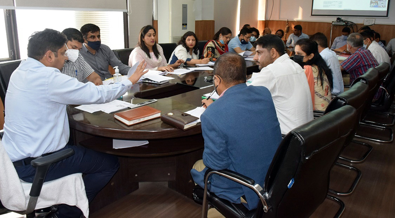 Divisional Commissoner Dr Raghav Langer chairing a meeting on Sunday. Divisional Commissoner Dr Raghav Langer chairing a meeting on Sunday.