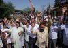 PoJK DPs staging protest demonstration at Press Club in Jammu on Friday. -Excelsior/Rakesh