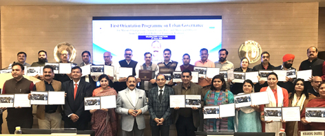 Union Minister Dr Jitendra Singh with Municipal Corporators and Councillors of the Jammu region holding their Course Completion Certificates at the valedictory ceremony of the 3-day Orientation Programme on Urban Governance, organised by IIPA, at New Delhi on Friday. Union Minister Dr Jitendra Singh with Municipal Corporators and Councillors of the Jammu region holding their Course Completion Certificates at the valedictory ceremony of the 3-day Orientation Programme on Urban Governance, organised by IIPA, at New Delhi on Friday.